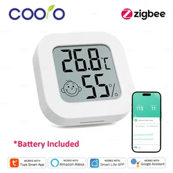 Tuya Zigbee czujnik temperatury i wilgotności inteligentny LCD cyfrowy termometr higrometr współpracuje z Smart Life Zigbee 2mqtt Alexa Google