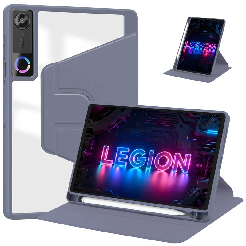 For Lenovo Legion Y700 5th Generation Case with Pencil Holder 360 Rotating Acrylic Hard Tablet For Legion Y700 Gen 5 Case 2026
