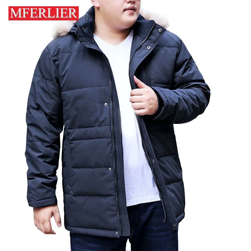 MFERLIER Large Size Thick Warm Down Jackets 8XL 9XL 10XL Long Sleeve Winter Coats