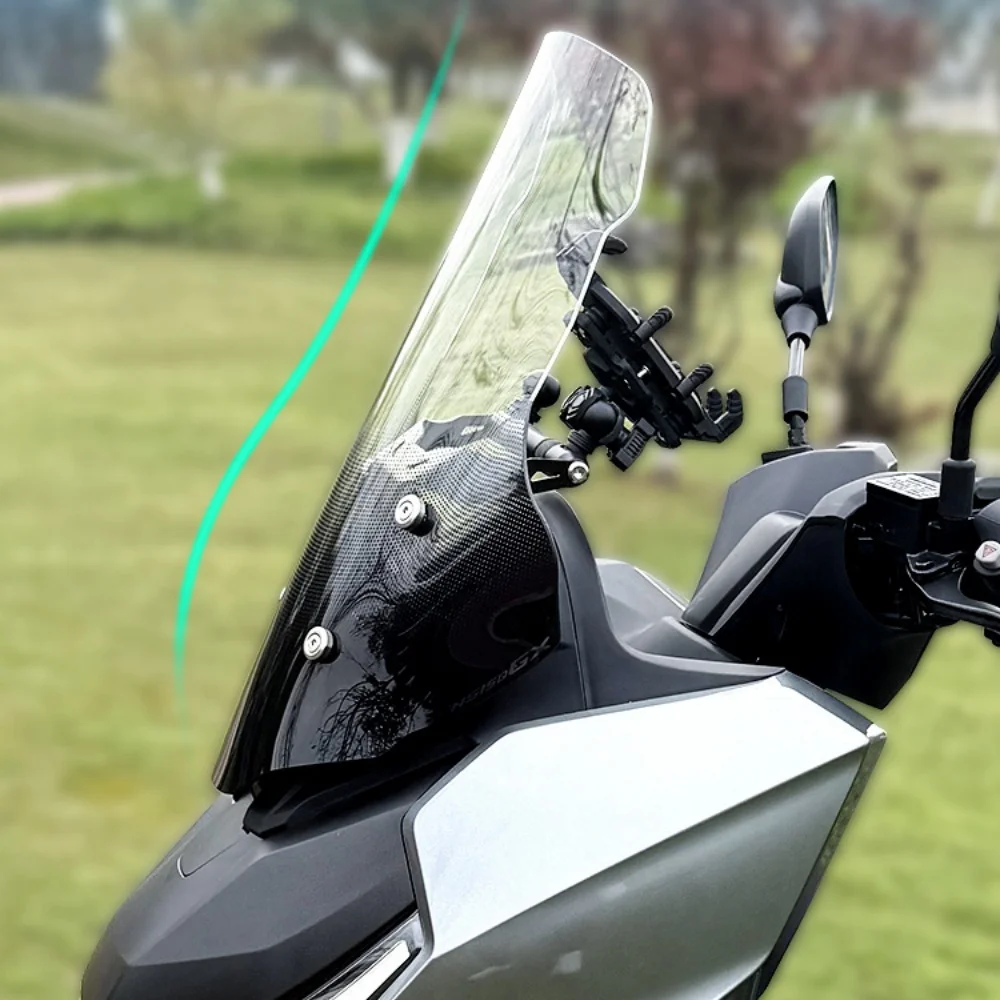 For NS150GX Motorcycle Front Windshield Glass, Rearview Mirror Relocation Balance Bar, Phone Navigation Bracket Accessories