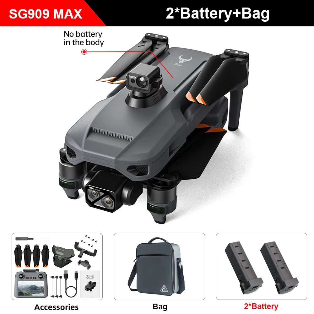Teeggi SG909 MAX GPS-drone met 4K-camera 6 km touchscreen RC professionele drone 360 °   obstakelvermijding Opvouwbare RC Quadcopter - afbeelding 1