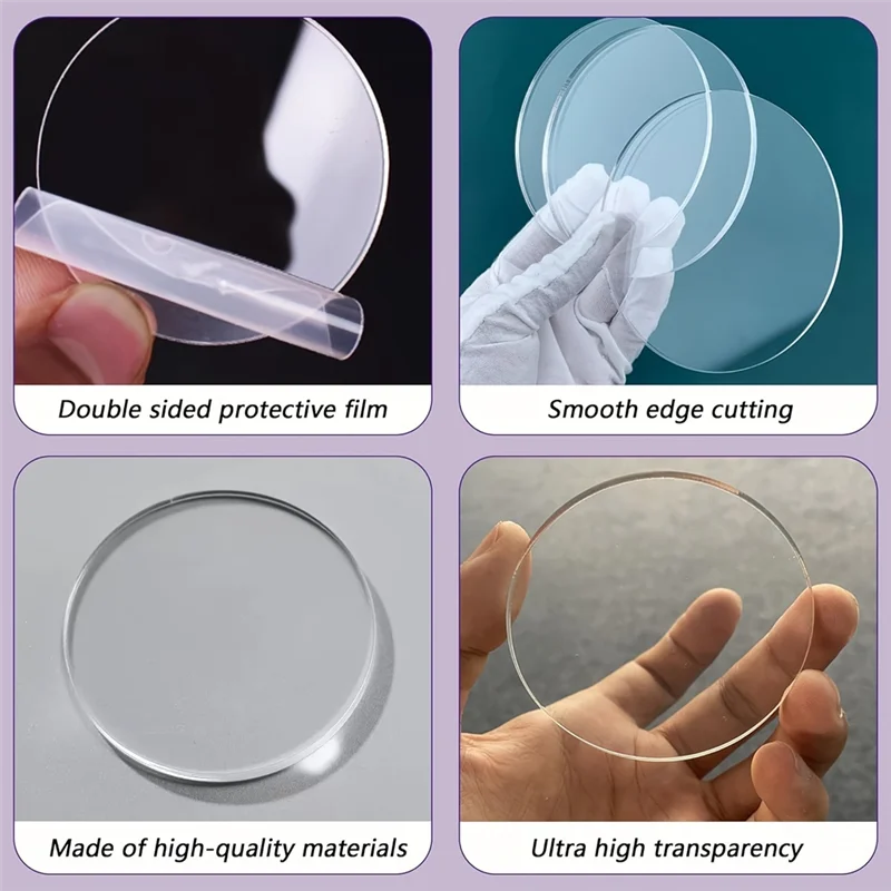 ABMI-Acrylic Keychain Blank Set 3 Inch 2.5 Inch 2 Inch Round Clear Arylic Blanks For DIY Keychain Craft,