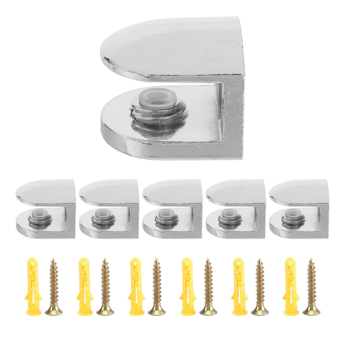 6 PCS Adjustable Glass Clamps 6 mm Glass Bracket Zinc Alloy Glass Shelves Holder Glass Clip for Bathroom Kitchen