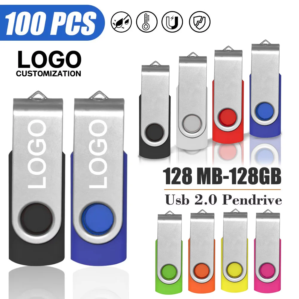 Free Custom 100PCS/lot USB Flash Drive 256MB 512MB Pen Drive 1GB 2GB 4GB 8GB 16GB Pendrive Memory Stick 32GB 64GB usb флешка