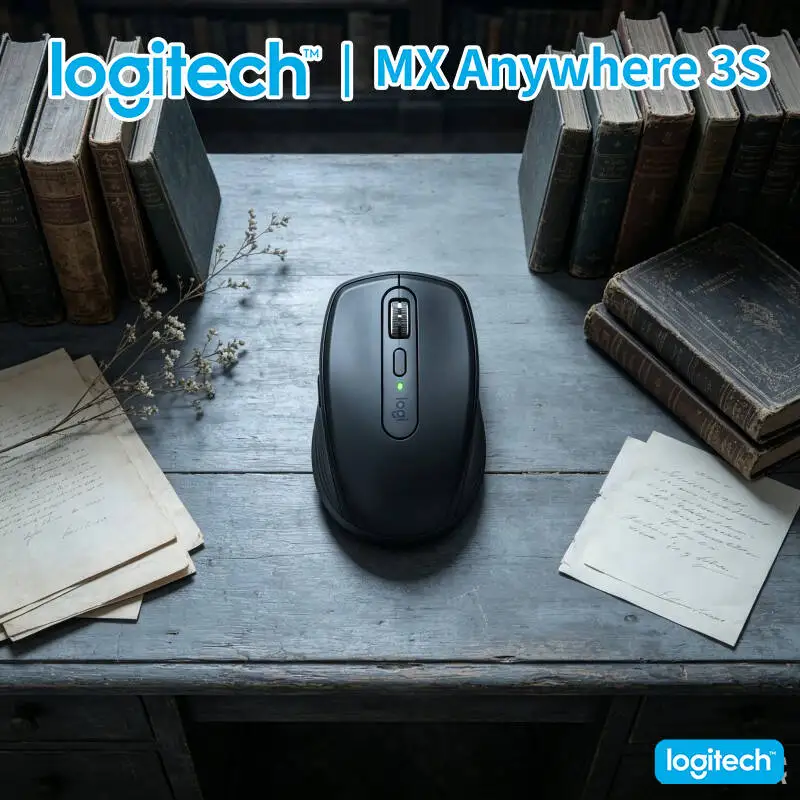 

Travel MX Anywhere 3S - 8000 DPI, Hyper-Scroll, USB-C Quick Charge, Compact for Cash Bag & Laptop Bag