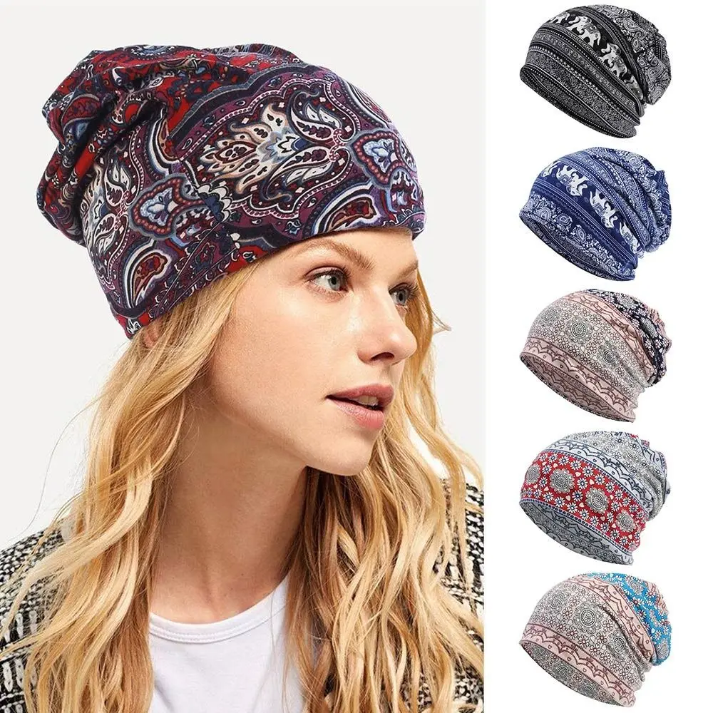

Versatile Soft Fabric Women's Slouchy Beanies Stretch Turban Headwear Breathable Skullies Hat Spring Summer