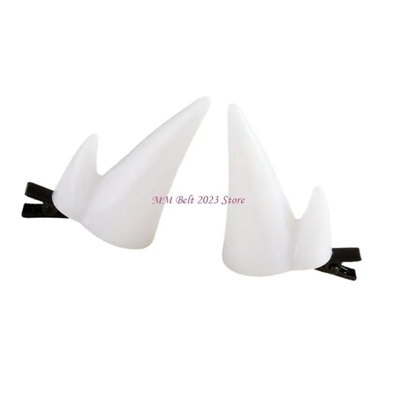 49ME 2PCS Red Devil Hair Accessories For Costume Role Cosplaying Resin Hair Clip For Girls Boys Adults Halloween Event