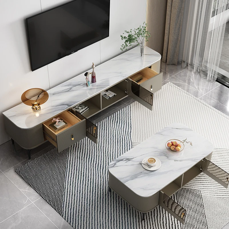 Television Tv Cabinet Floating Wall Shelf Salon Complete Living Room Wooden Mobile Luxury Supports Table Cradle Modern Furniture image 6