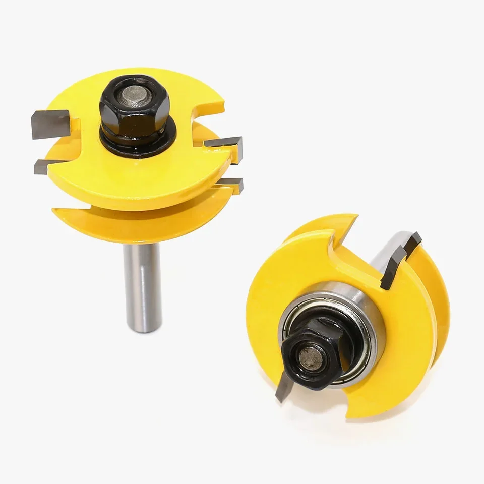 목재 조각 레일 및 스틸 라우터 비트 세트, 문짝 나이프, 목공 테논 커터, 8mm 생크 밀링 커터, 2 PCs/세트