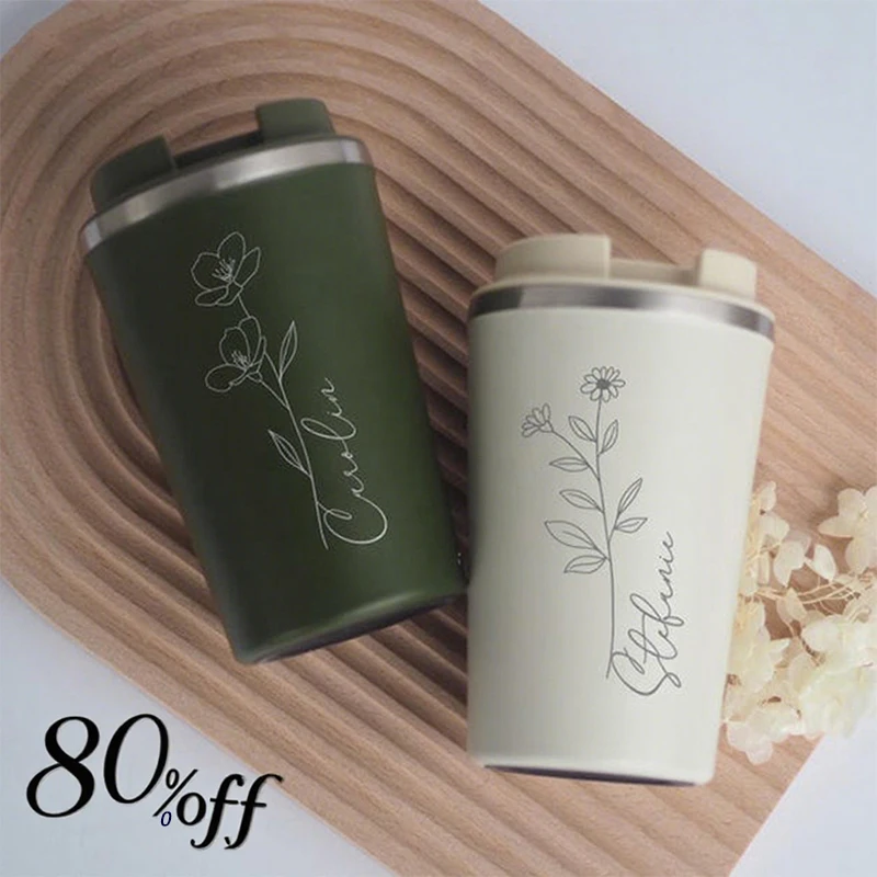 

Personalized To Go Thermo Mug Engraved Name Zodiac Sign Various Motifs Custom Coffee Mug For Women Mother's Day Gift