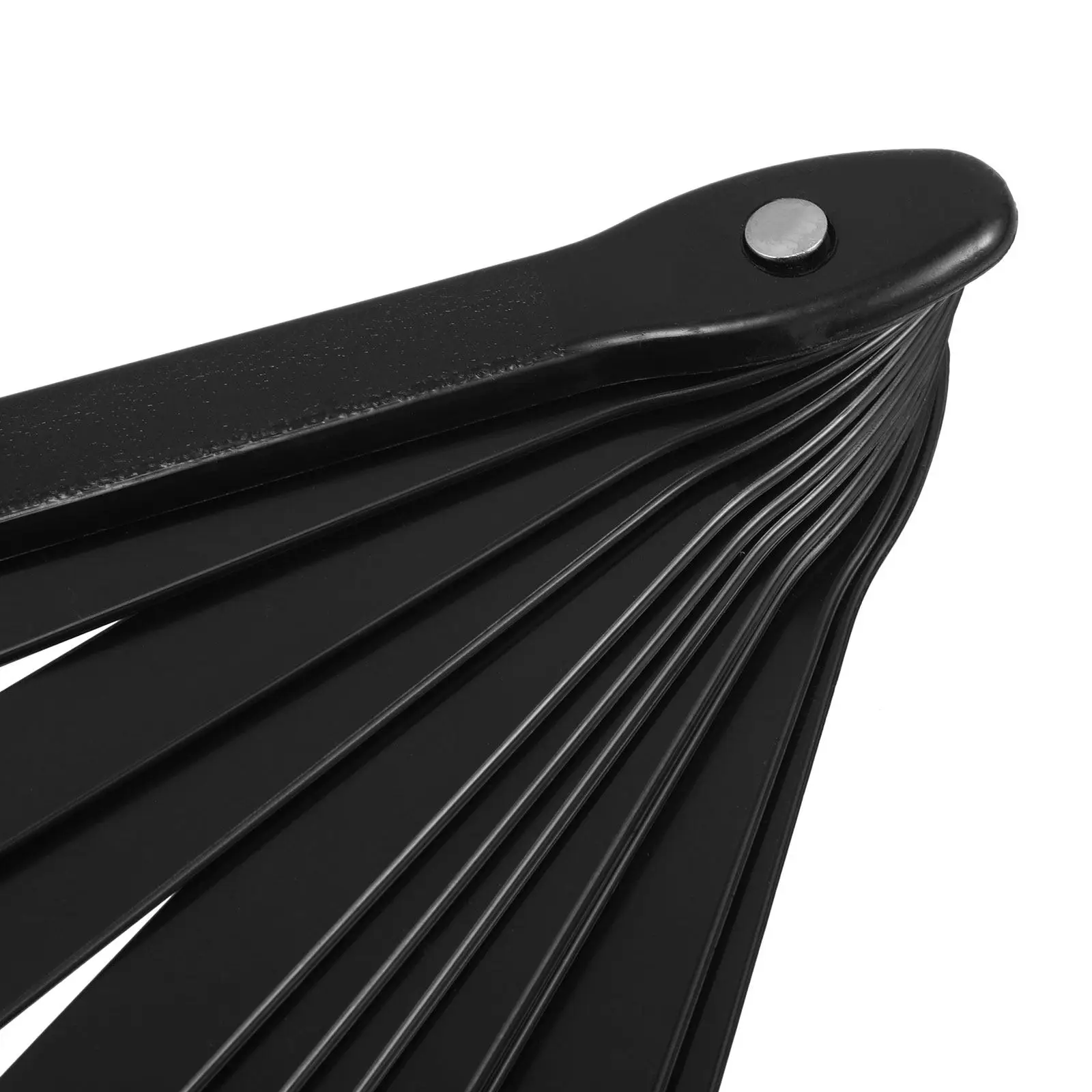 6Pcs Folding Fan Frame Classic Black Plastic Foldable DIY Craft Material for Martial Arts Tai Chi Kung Fu Performance Accessory