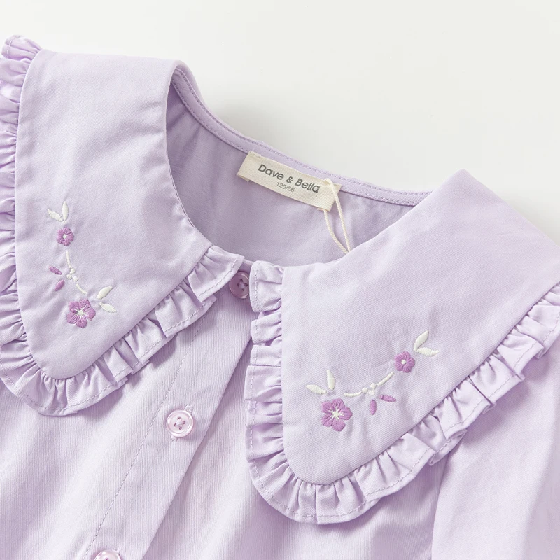 ديف بيلا بنات كم طويل فستان الأميرة الأطفال لطيف الخريف الربيع فستان الحفلات القطن الملابس في الهواء الطلق DK3242062