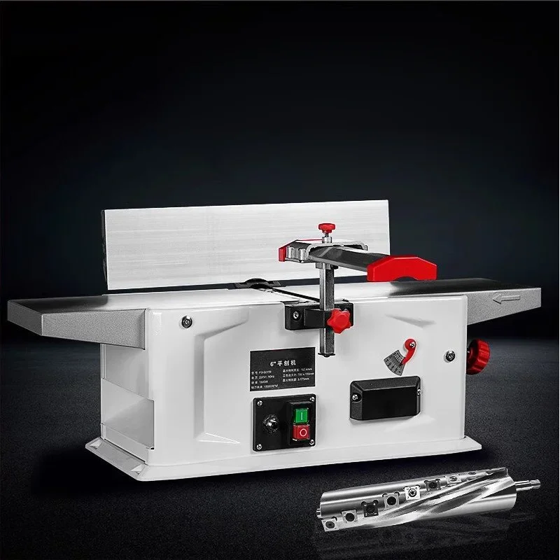 6-inch/8-inch Spiral-Blade Planer, High-Power Electric Planer, for Planing Hardwood, with Adjustable Back Angle 220V