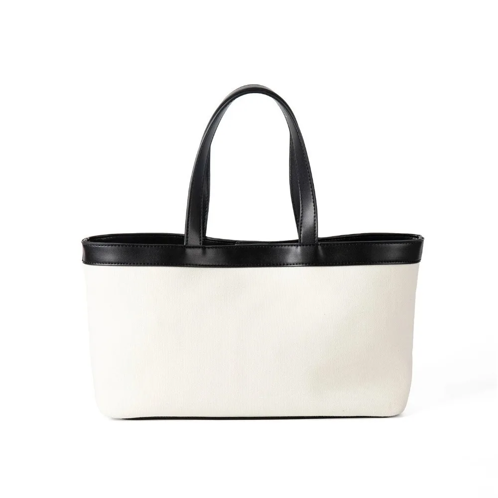 

Fashion Canvas Tote Bag Korean Style Large Capacity Women's Handbag Solid Color Handheld Women's Bag Women
