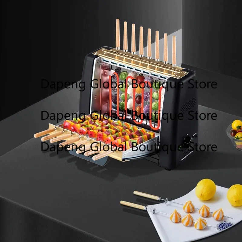 Barbecue Grill Electric Oven Toaster Household Smoke-Free Non Stick Rotary Electric Baking Pan Grill Skewers BBQ Machine