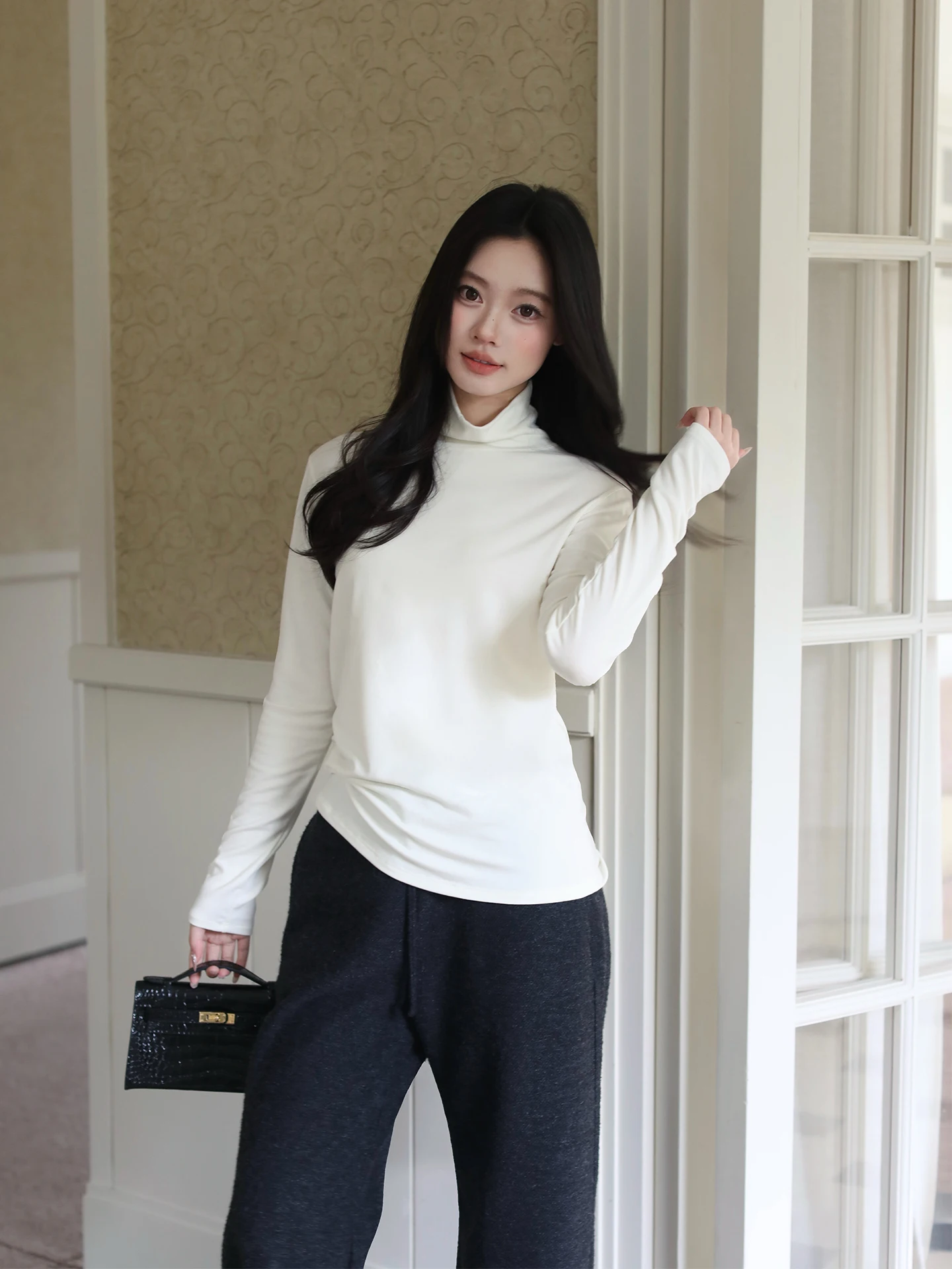 

Женская теплая футболка Lao Yang's Personal ME Oriental Reii Base Layer из смесовой ткани с высоким воротником, очень мягкая, приятная для кожи