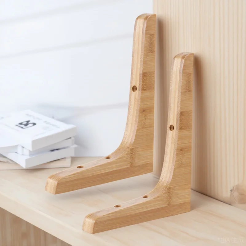 

2Pcs Wooden Triangle Shelf Bracket Mounted Shelf Support Floating Wall Brackets for Home Storage Display