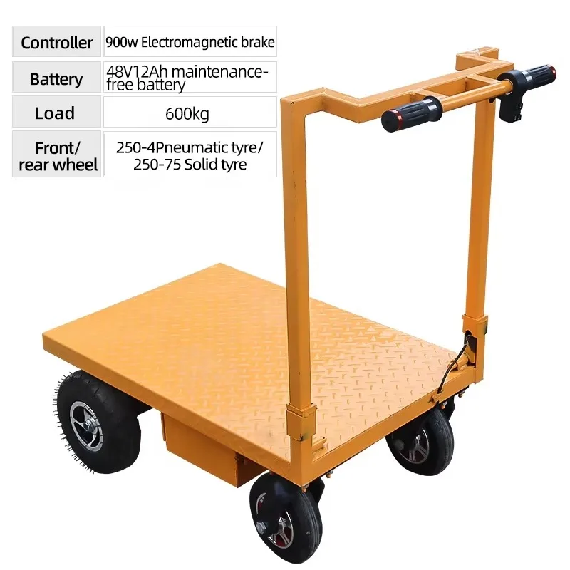 48V 900W electric flat trolley foldable truck truck trolley to pull goods
