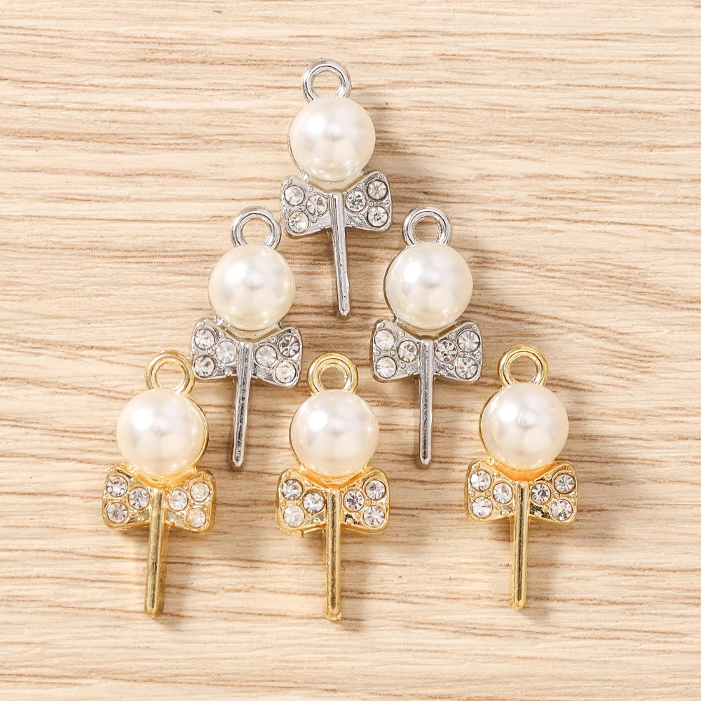 Tusember 10 Stück 10*24mm Niedliche Perlen-Rosen-Blumen-Anhänger für Handgemachten Schmuck zur Herstellung von Armbändern, Halsketten und Ohrringen – Detail 3