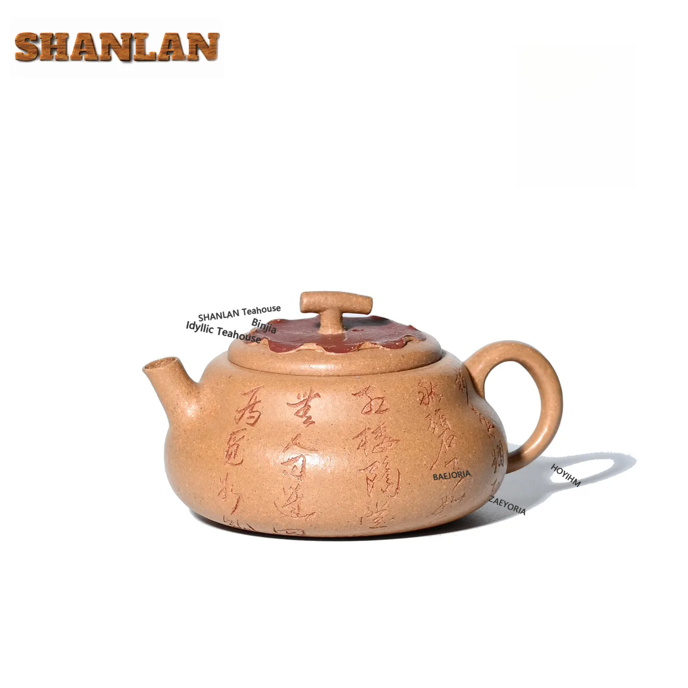 HOYIHM 130ml Authentic Yixing Purple Clay Teapots Handmade Lotus fun Pot Raw Ore Section Mud Kettle Zisha Tea Set Decoration