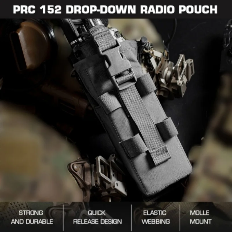 

Professional Drop-Down Radio Pouch | Secure Tactical-Grade Comms Holder | Compatible with PRC-152