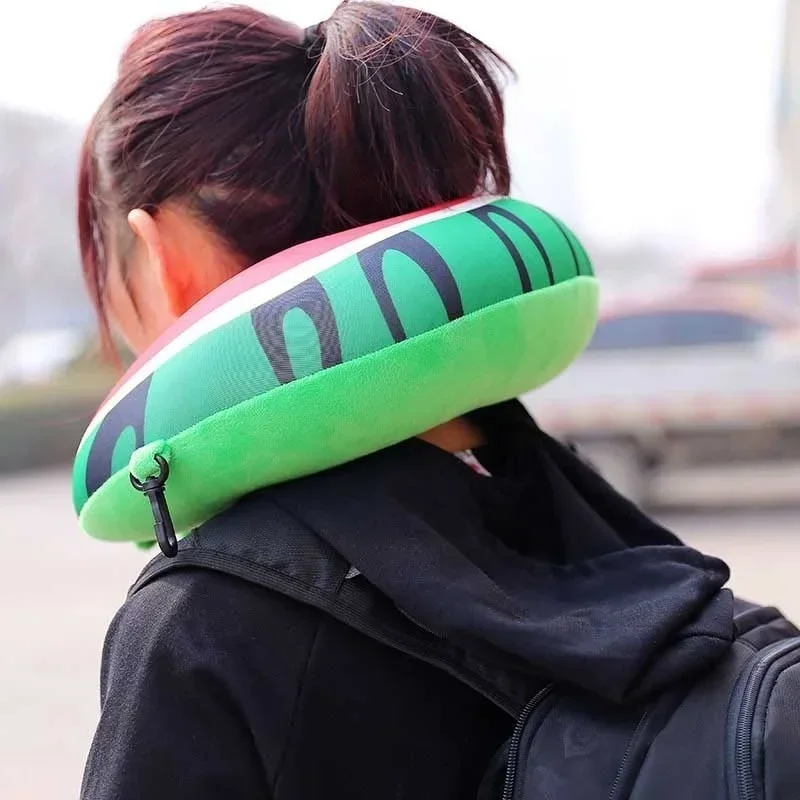 Convenience Travel Portable Fruit U Shaped Pillow Cushion Nanoparticle Neck Pillows Cervical Pillow Fruit Pattern Travel Pillows