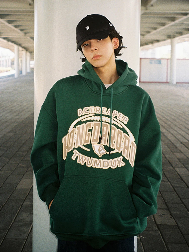 

Мужская толстовка Olive een, осенняя новинка, плотная (400 г), свободного кроя, унисекс, оверсайз, модный повседневный топ для молодежи