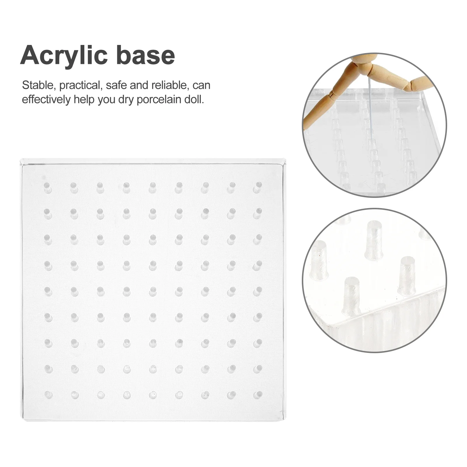

1pc Acrylic Base Display Stand For Clay Drying Storage Figure Support Plate Practical Texture Durable Rack Board