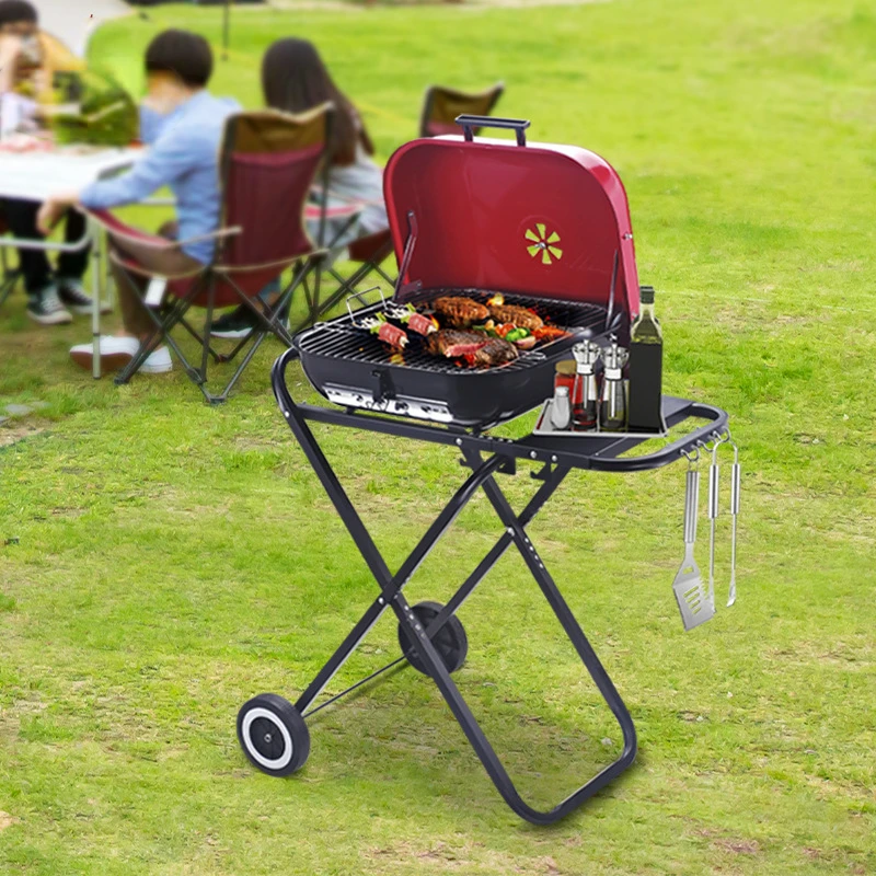 Camping Grill Foldable Portable Grill Home Bbq Grill Outdoor Camping Equipment Charcoal Stove Grills Smokeless Carbon Grills