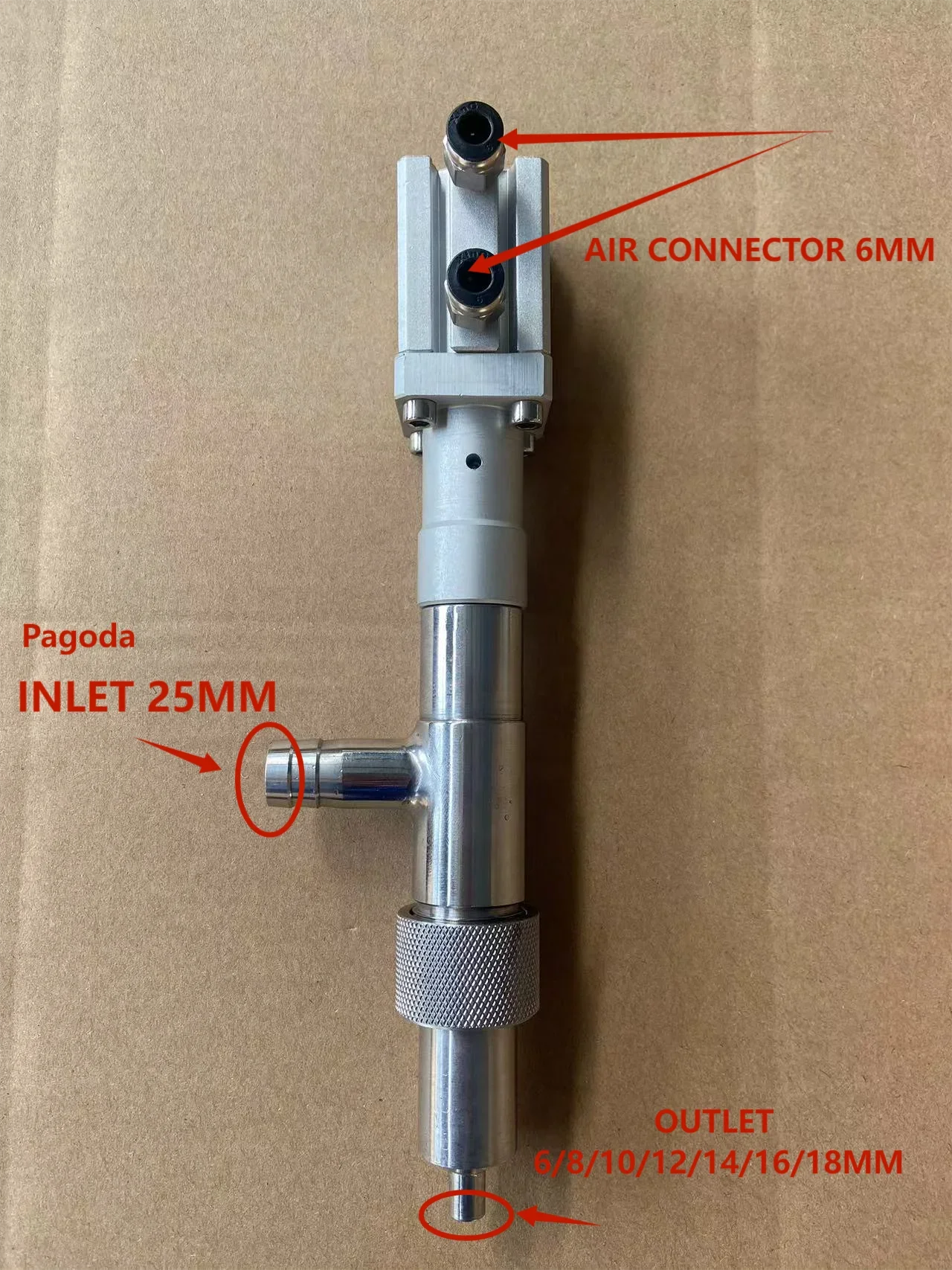 Stainless Steel Piston Milk Paste Yogurt Grease Liquid Bottle Filling Nozzle with Manual Valve Spare Parts for Filling Machine