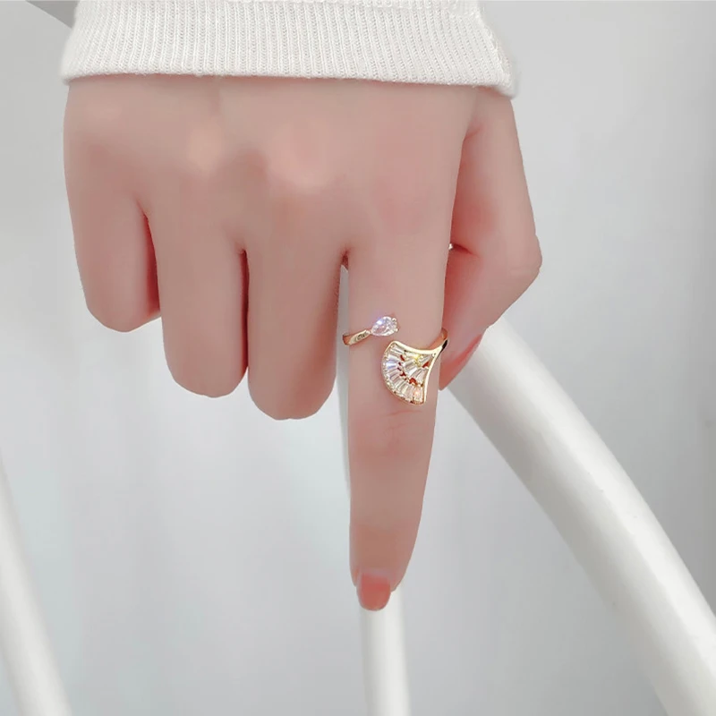 24k Gold-Plated Silver Vintage Opening Minimalist Ring Engagement Ring For Women Ladies Wedding Anniversary Party Jewelry Gift