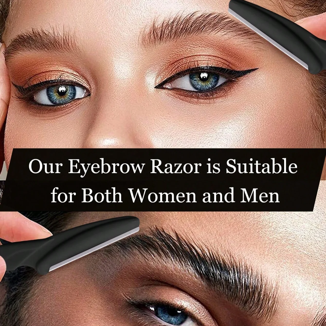 Juego de afeitadora de cejas de mango largo, herramienta de depilación femenina, recortadora, afeitadora de cara y cejas, 100 piezas