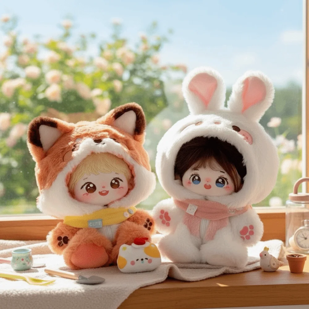 Cute Outfit 20cm Baby Clothes Fox Bunny Animal Onesie Dolls Accessories Doll Costume