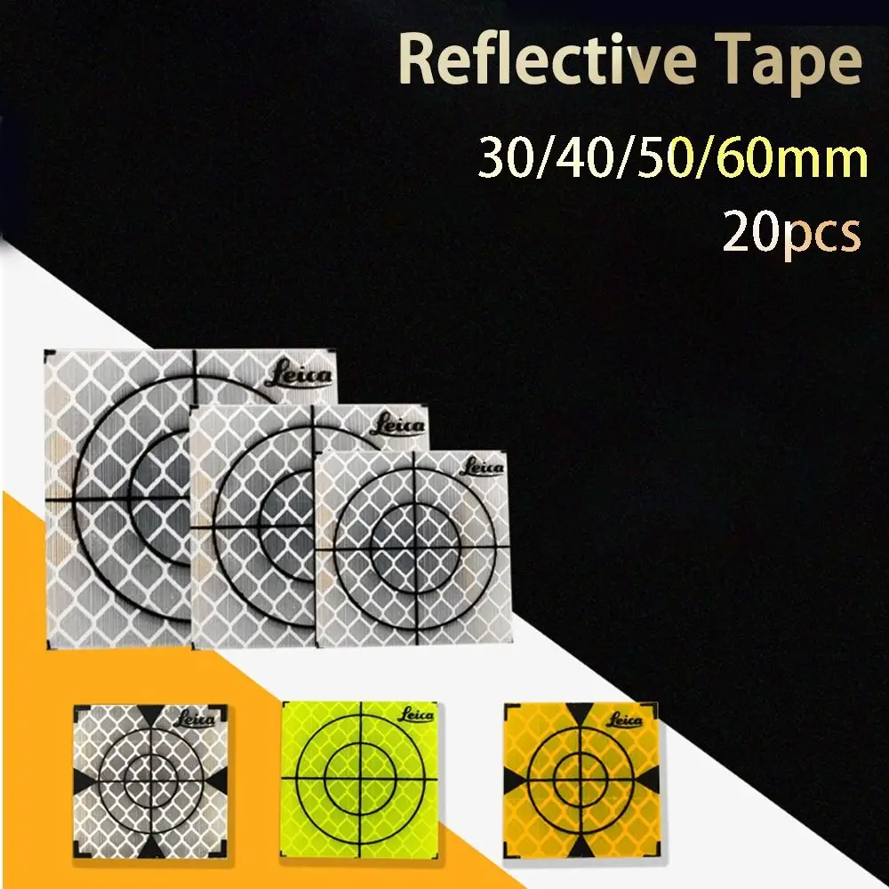 

20pcs Practical 30/40/50/60mm Fluorescent Yellow-green Reflective Sticker Reflective Tape Retro Reflective Reflector Sheet