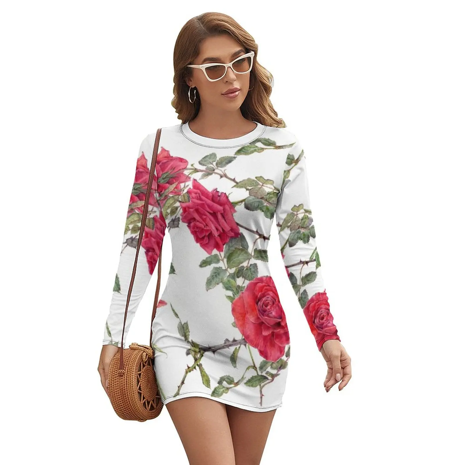 

Red Roses - Botanical Art Long-sleeved Dress dress for women Party dresses