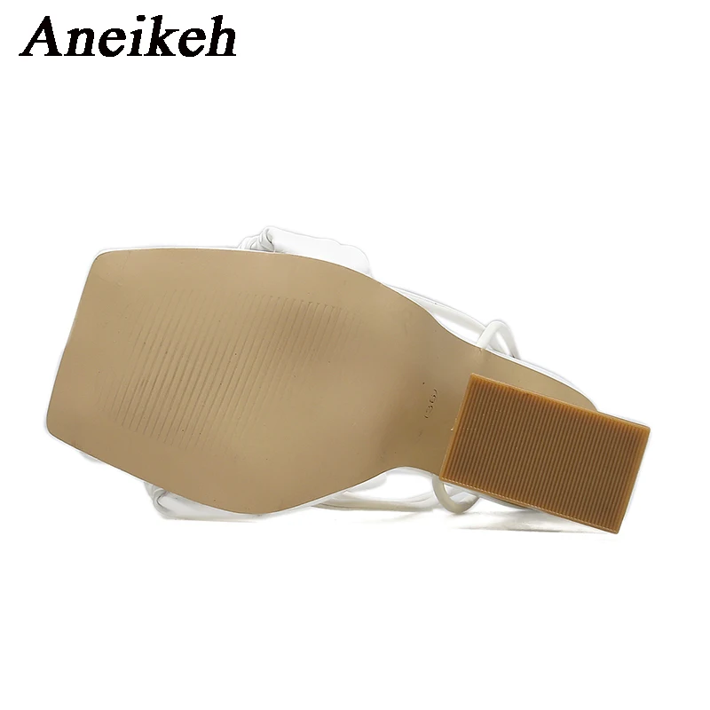 Aneikeh Fashion Strange Triangle sandali gladiatore con tacco alto 2024 scarpe da ballo da sposa con punta aperta estiva a pieghe da donna