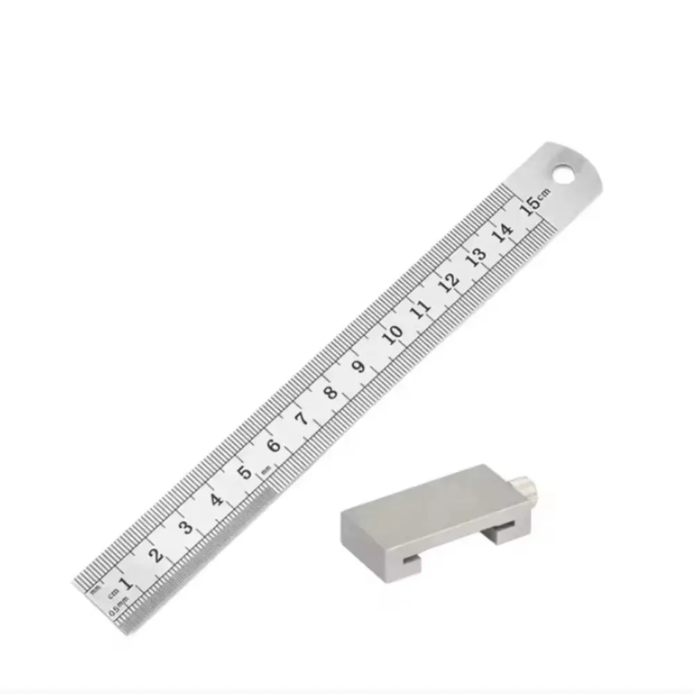 Metal Carpenter Woodworking Steel Ruler Clear Scale Heavy Duty Straight Ruler Gauge Precise Ruler Block Corrosion Resistant