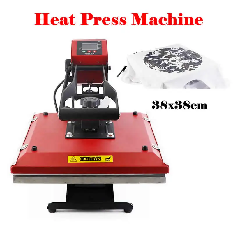 38x38cm Heat Press Machine Heat Transfer Machine 1600W for Cap Mug Plate T-shirts Sublimation Printer 2D Heating Tool Kit