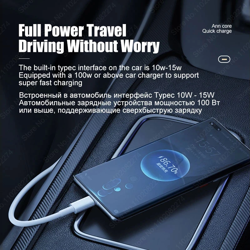 100W USB Type C Cable For Samsung S23 S24 Ultra Huawei P30 Pro Xiaomi Redmi Oneplus Fast Charging Data Cable Charger Accessories image 4