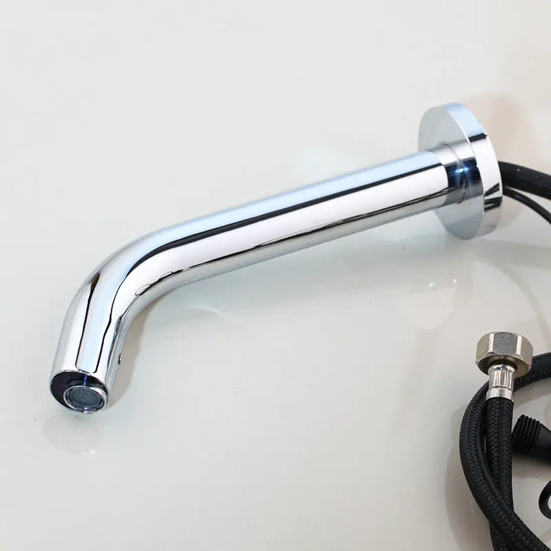 KEMAIDI Bathroom Faucet Gold Wall Mount Sensor Faucet Automatic Hands Free Touch Sensor Bathroom Sink Tap Faucet Hot Cold Mixer