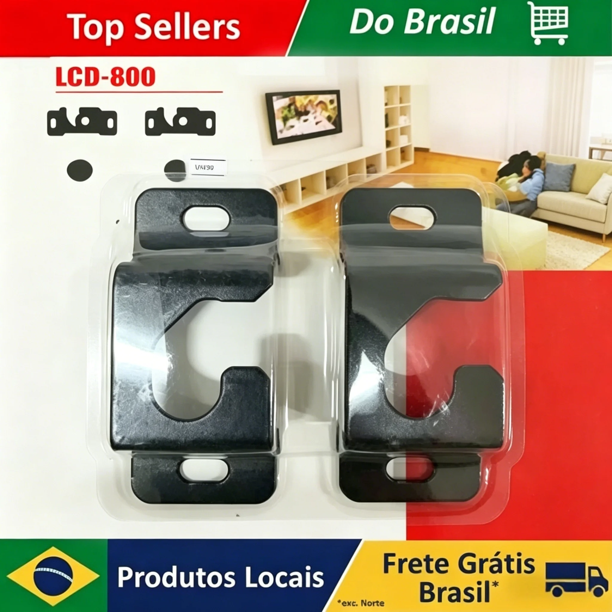 Suporte de Parede Universal Reforçado para TV de Tela Plana 12-80 Polegadas, Fixação em Drywall, Suporte de Parede Forte e Estável