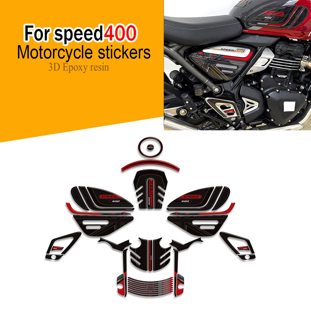 

Tankpad For Triumph speed 400 protector Side Grips Gas Fuel Oil Kit Knee Fairing Fender Wheels Stickers Decals 2024 2025