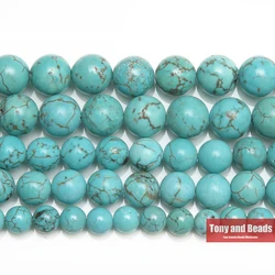 New Natural Lt Blue Howlite Turquoise Round Loose Beads 15