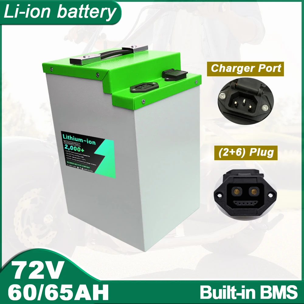 72V 60AH 65AH Li-ion With Bluetooth  Lithium Polymer Battery For 5000W 7000W Tricycle Electronic Cars Motorcycle Vehicle