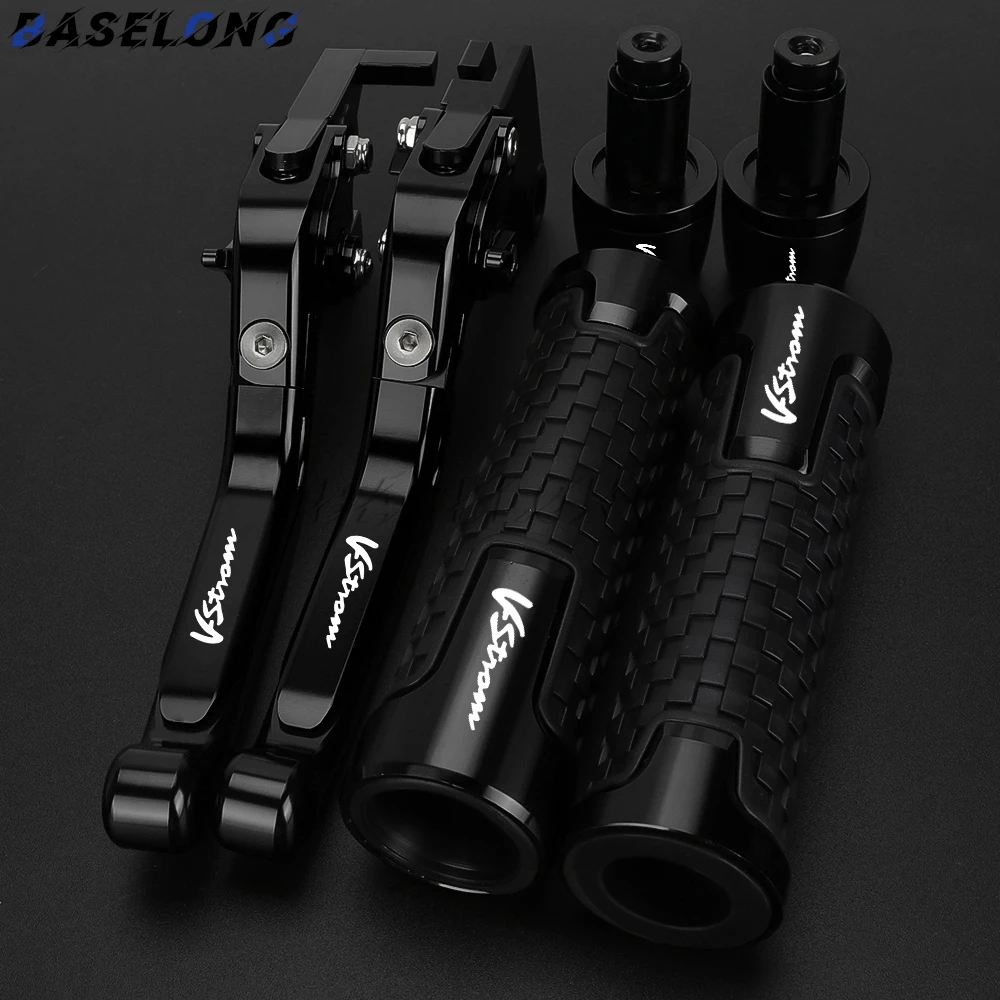 For Suzuki VSTROM250 Vstrom 250 2017 2018 2019 2020 - 2025 Motorcycle Adjustable Clutch Brake Levers Handle Bar End Grips Caps