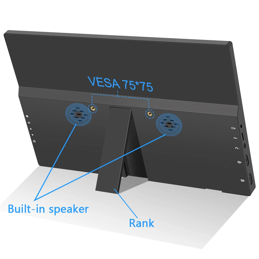 13.3 Inch 1366X768 Portable Monitor 60Hz TN Panel LCD Screen Support HDMI PC Gammer Built-in Speaker for PS4/PS5 Laptop Display