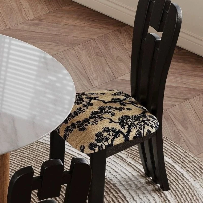 Solid Wood Antique Style Solid Wood Dining Chair French Retro Simple Internet Famous Creative Backrest Chair