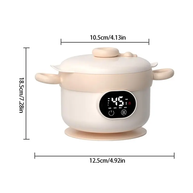 ABKY-Food Warmer Bowl With Silicone Cover, Rechargeable, Intelligent Temperature Control, Multifunctional For Meals Toaster Temp