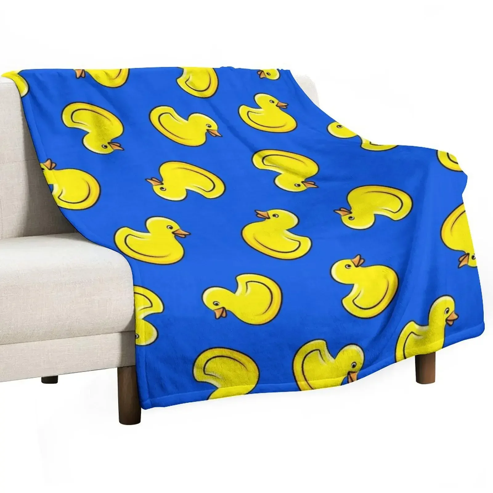 

Rubber Ducks - Blue Throw Blanket Flannel Fleece Soft Warm Throw Blanket