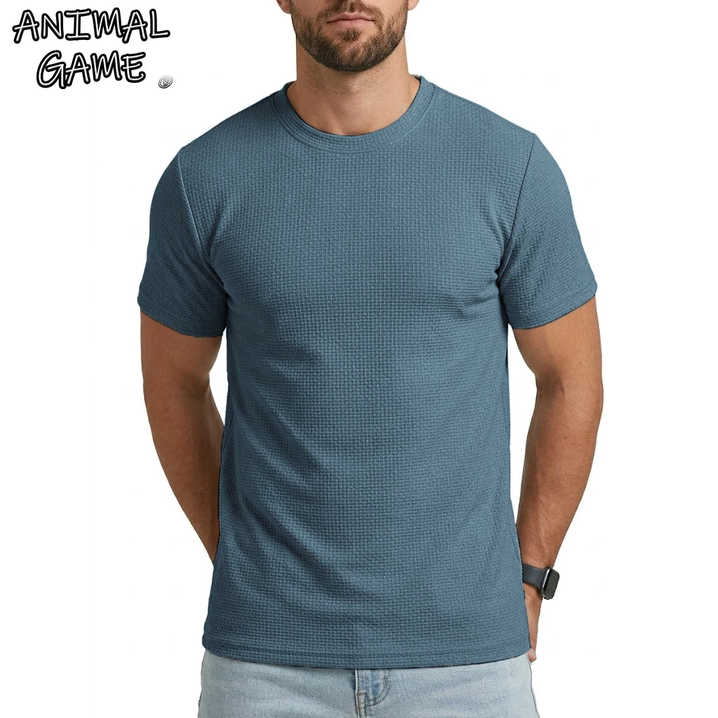 Sommer-Herren-T-Shirts aus Eisseide für Herren, leichtes, lässiges Kurzarm-T-Shirt für Outdoor-Sport, Arbeit, atmungsaktives Pullover-Oberteil
